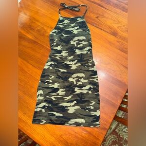 SHEIN Camouflage Halter Dress